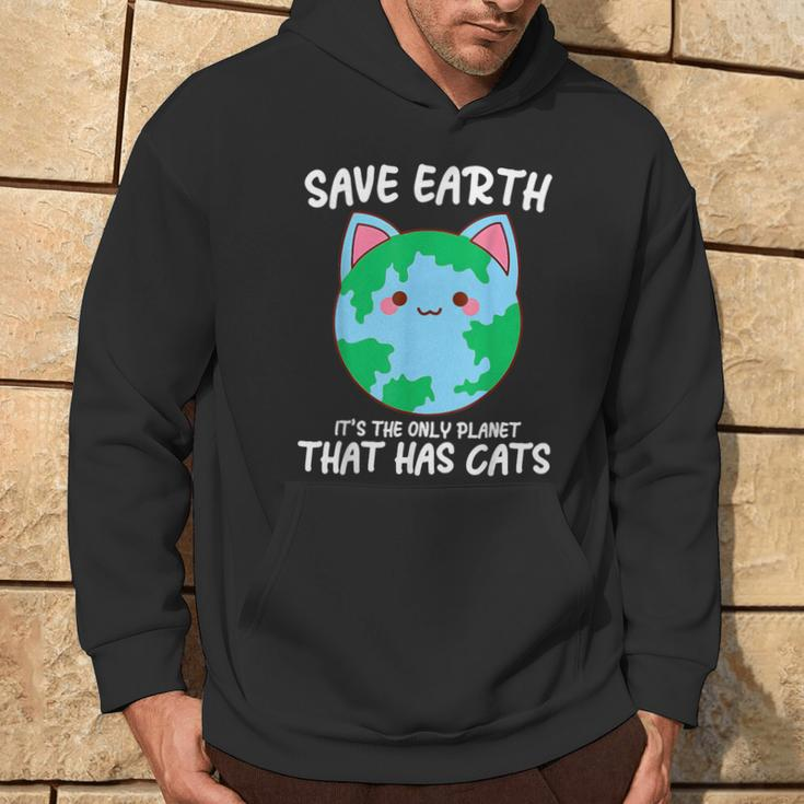 Save Earth It's The Only Planet That Has Cats Earth Day Hoodie Lifestyle