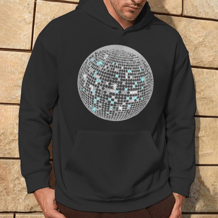 Schwarzes Herren-Hoodie mit 3D-Disco-Kugel-Design, Party-Outfit Lebensstil