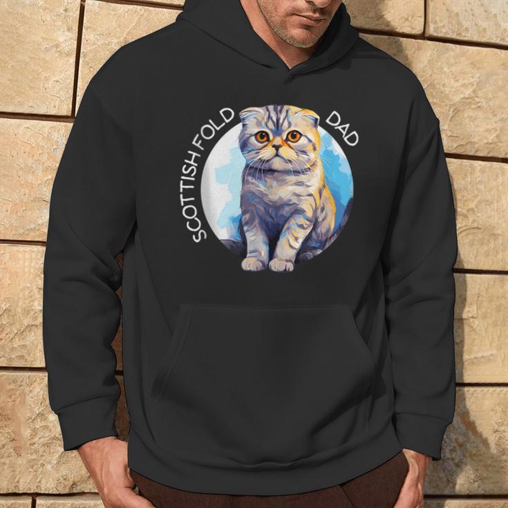 Scottish Fold Katzen Papa Cat Dad Daddy Haustier Freund Kapuzenpullover Lebensstil