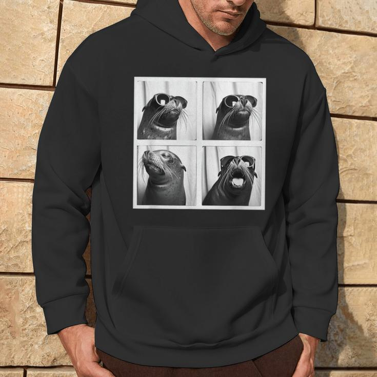 Seal With Sunglasses Cool Sea Lion Ocean Animal Photobooth Hoodie Lifestyle