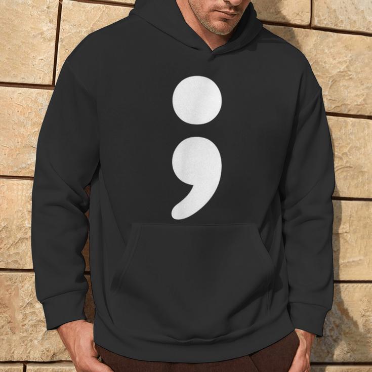 Semicolon Mental Health Matters Awareness Month Hoodie Lifestyle