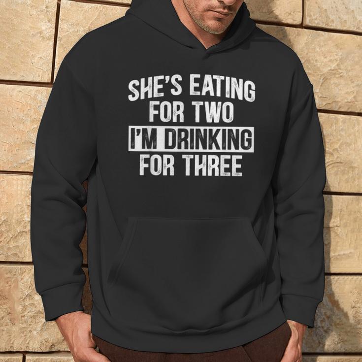 She's Eating For Two I'm Drinking For Three Drinking Hoodie Lifestyle