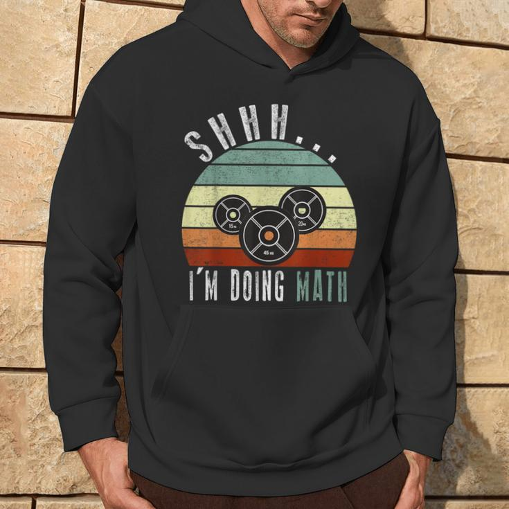 Shhh I'm Doing Math Weight Lifting Gym Workout Retro Vintage Hoodie Lifestyle