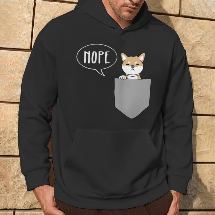 Shiba Inu Pocket Nope Shiba Inu Hoodie Lifestyle