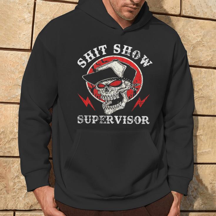 Shit Show Supervisor Skull On Back Hoodie Lifestyle