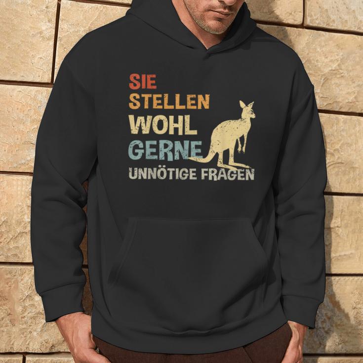 Sie Stellen Wohl Gerne Unnecessary Fragen Retro Kangaroo S Hoodie Lebensstil