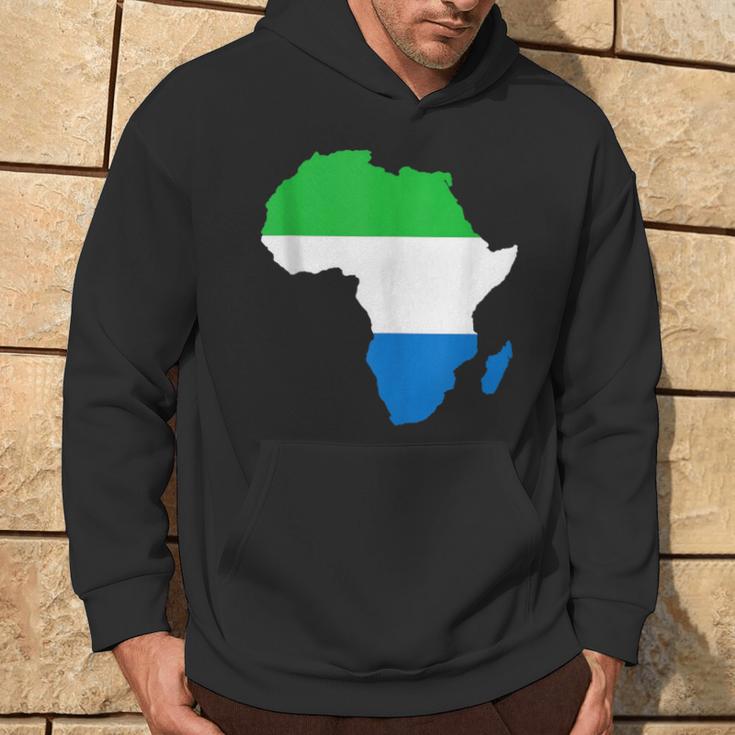 Sierra Leone Flag Africa Continent Silhouette Sierra Leoner Hoodie Lifestyle