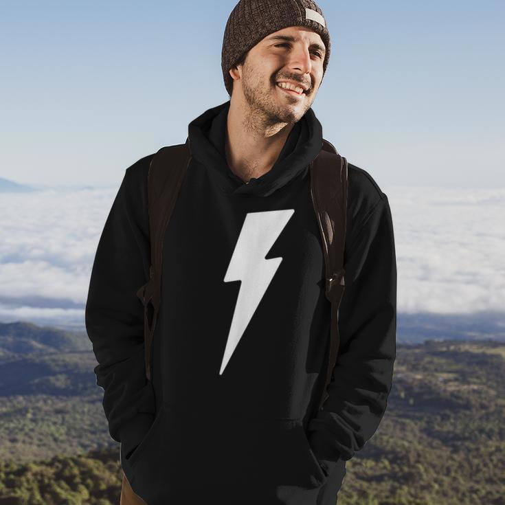 Simple Lightning Bolt In White Thunder Bolt Graphic Hoodie Lifestyle