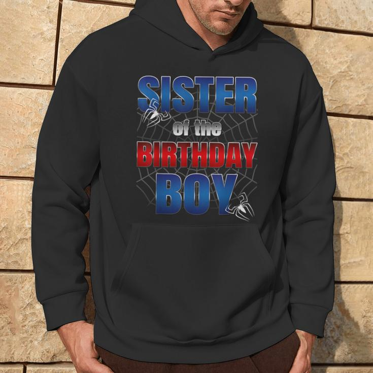 Sister Of The Birthday Spider Web Boy Family Matching Hoodie Lifestyle