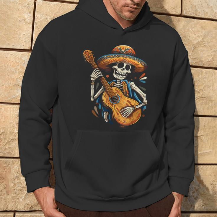 Skeleton Playing A Guitar Cinco De Mayo Music Lover Hoodie Lifestyle