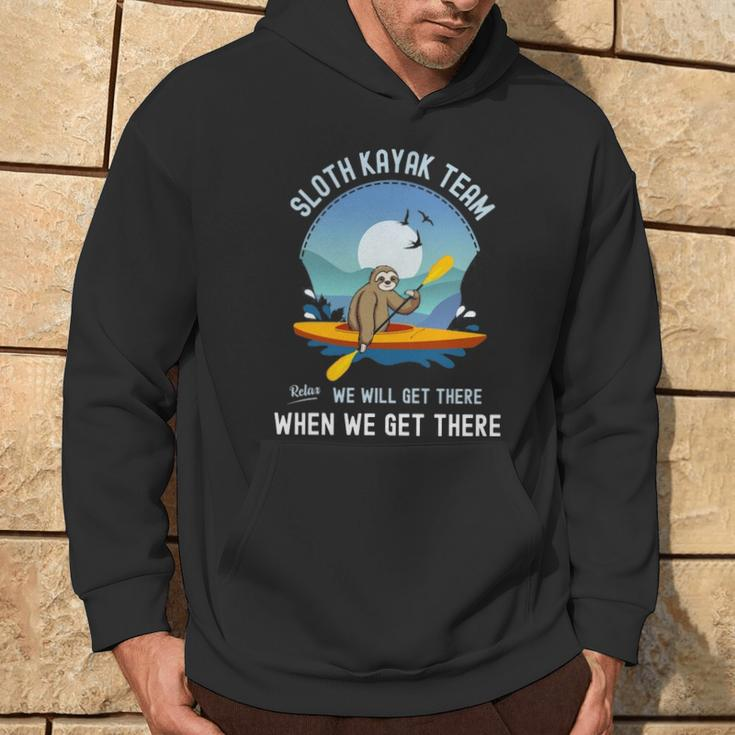 Sloth Kayak Team We Will Get There When We Get There Hoodie Lifestyle
