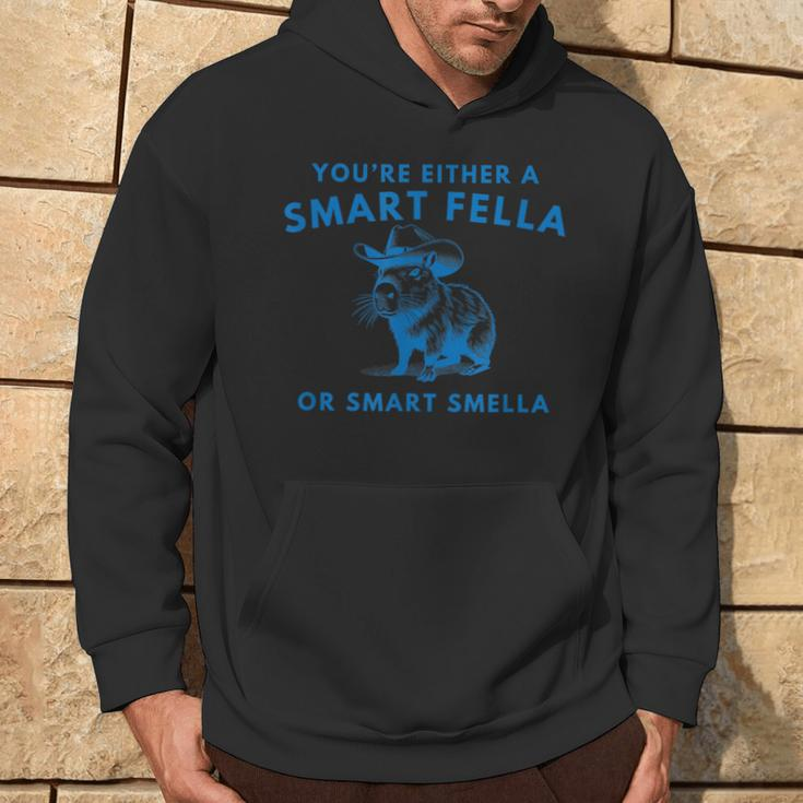 Are You A Smart Fella Or Fart Smella Vintage Style Cabybara Hoodie Lifestyle