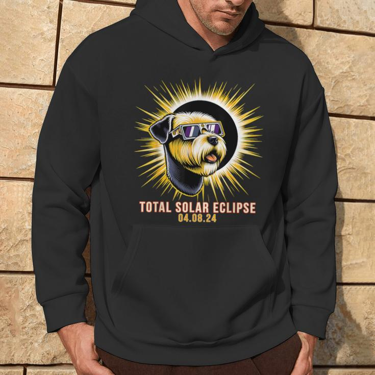 Soft-Coated Wheaten Terrier Dog Watching Total Solar Eclipse Hoodie Lifestyle