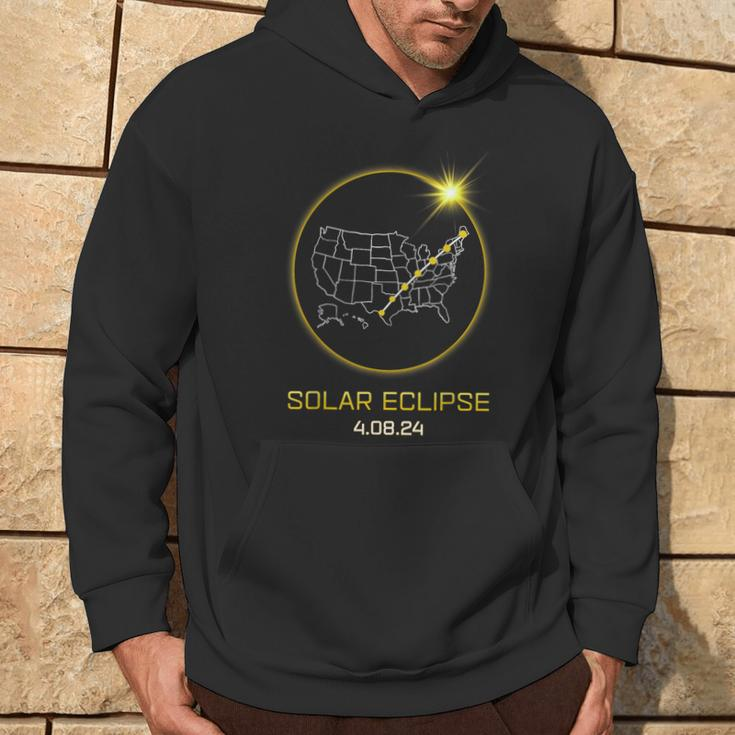 Solar Eclipse 2024 America Totality Path Map April 08 2024 Hoodie Lifestyle