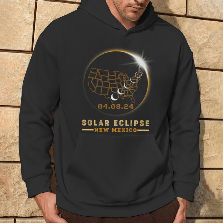 Solar Eclipse 2024 America Totality Total New Mexico Usa Map Hoodie Lifestyle