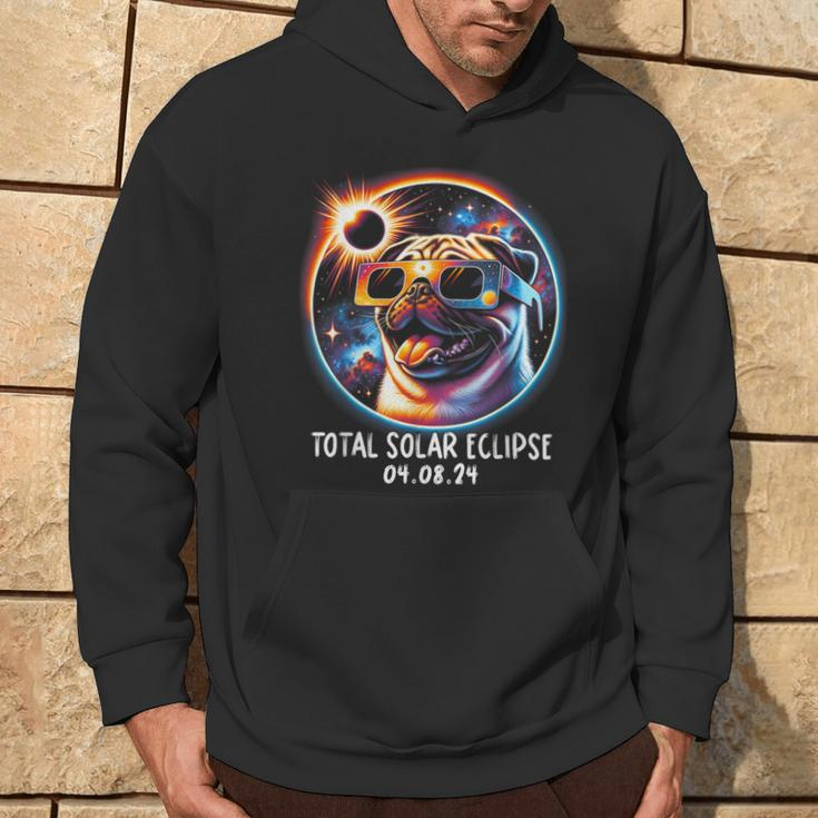 Solar Eclipse Pug Wearing Glasses Pet April 8 2024 Hoodie Lifestyle