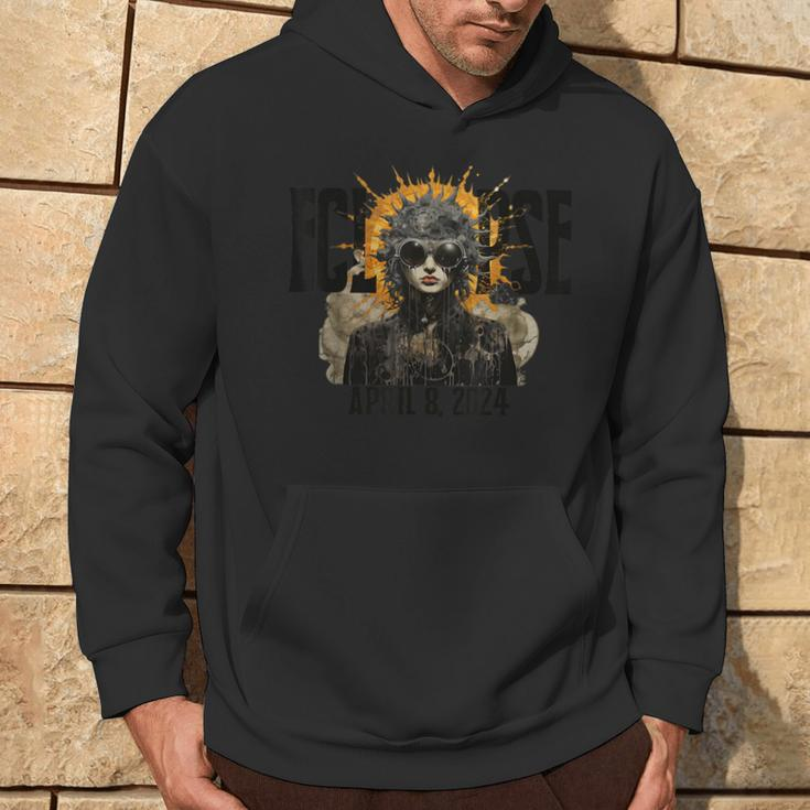 Solarpunk Total Solar Eclipse Watching April 8 2024 Hoodie Lifestyle
