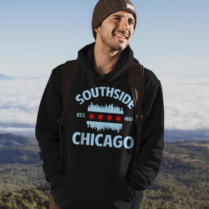 Southside Chicago Flag Skyline Hoodie Lifestyle