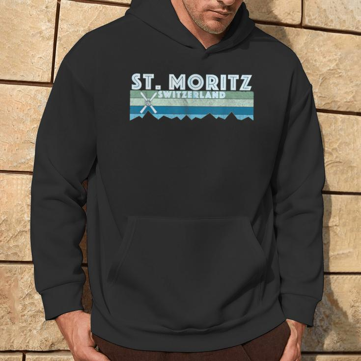 St Moritz Ski Illustration Retro Vintage St Moritz Hoodie Lebensstil