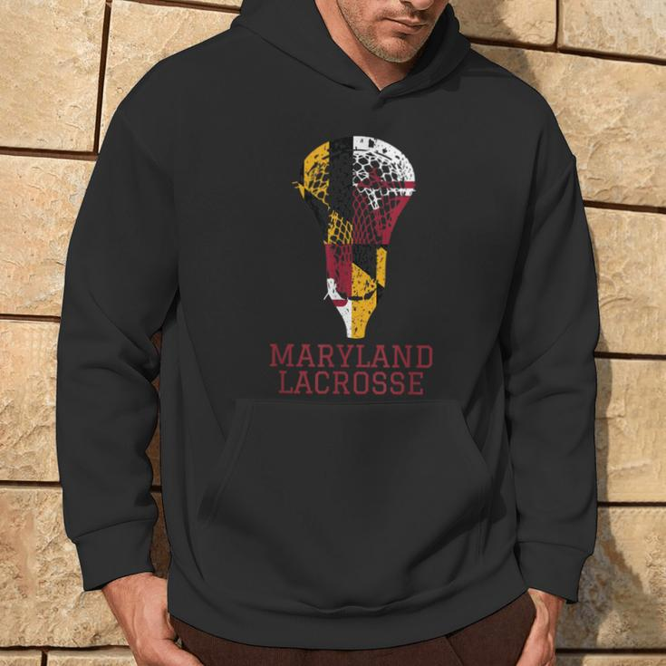 State Of Maryland Flag Lacrosse Team Player Lax Coach Hoodie Lifestyle