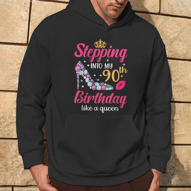 Stepping Into My 90Th Birthday Like A Queen Hoodie Lifestyle