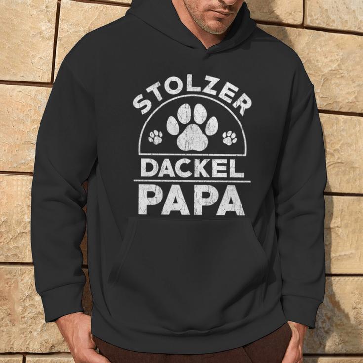 Stolzer Dackel Papa Hundepapa Teckel Dachshund Kapuzenpullover Lebensstil