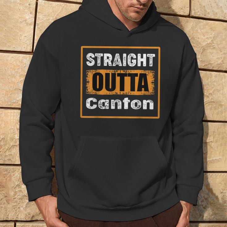 Straight Outta Canton Ohio Usa Retro Distressed Vintage Hoodie Lifestyle