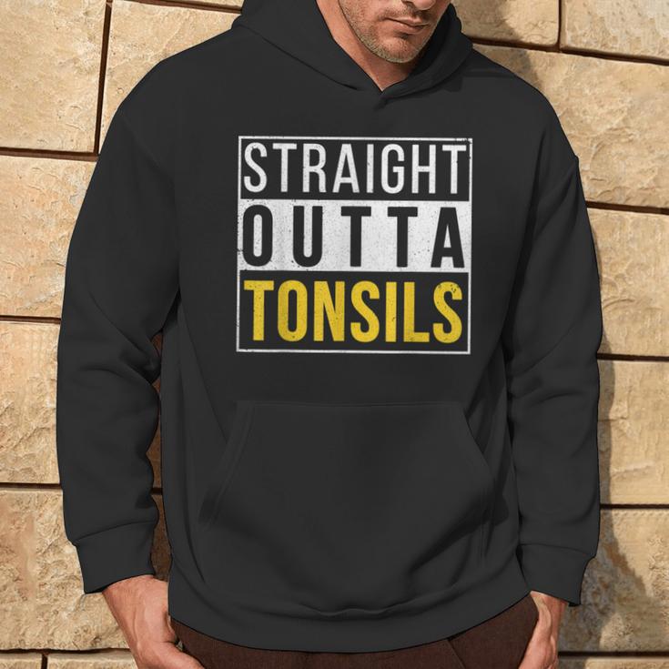 Straight Outta Tonsils Recovery Get Well Joke Hoodie Lifestyle