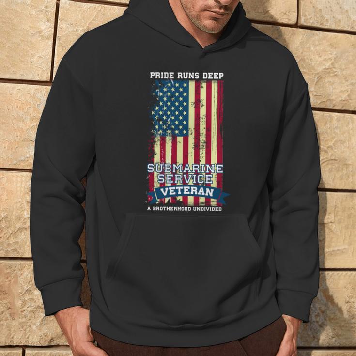 Submarine Service Veteran American Flag Hoodie Lifestyle