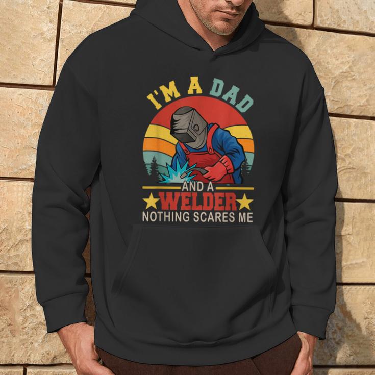 Sunset Retro I'm A Dad And A Welder Proud Father's Day Hoodie Lifestyle