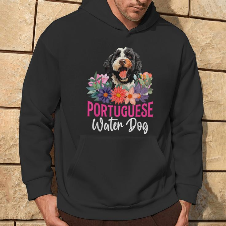 Sunset Retro Portuguese Water Dog Pet Paw Hoodie Lifestyle