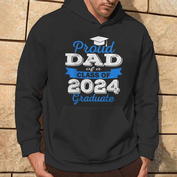 Super Proud Dad Of 2024 Graduate Awesome Family College Hoodie Lifestyle