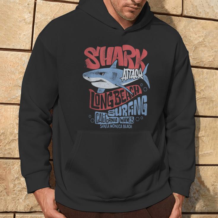 Surf Club Shark Waves Riders And Ocean Surfers Beach Hoodie Lifestyle