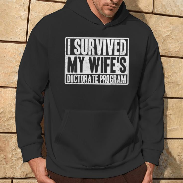 I Survived My Wife's Doctorate Program Phd Husband Hoodie Lifestyle