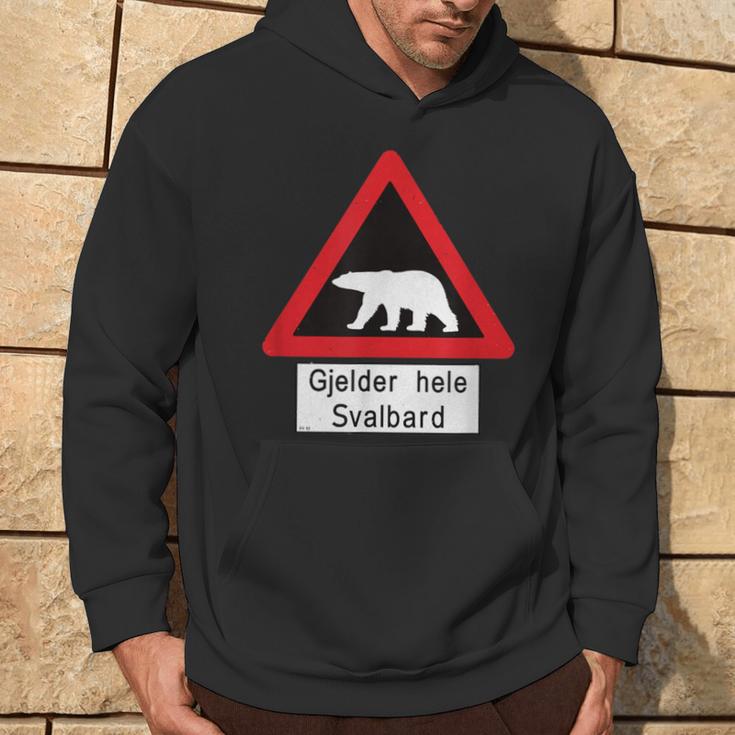 Svalbard Polar Bear Sign Gjelder Hele Spitsbergen Norway Hoodie Lebensstil