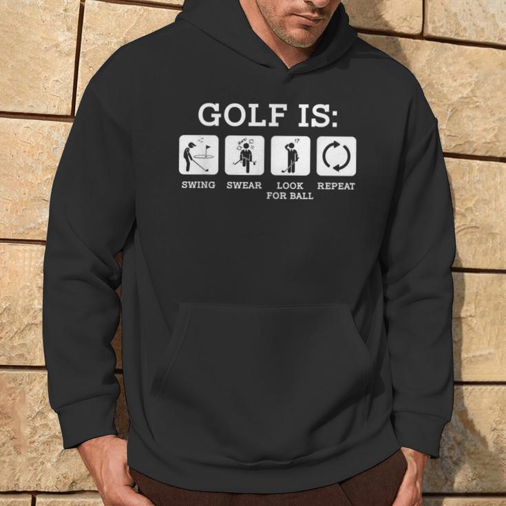 Swing Swear Look For Ball Repeat Golf SportHoodie Lifestyle