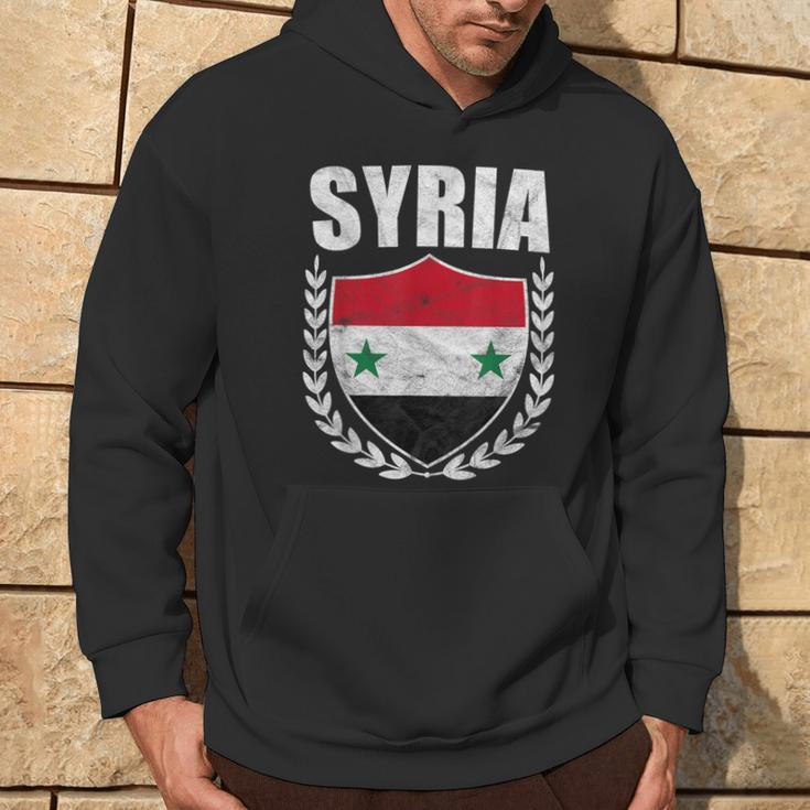 Syrien-Stolz-Flaggen-Hoodie mit Lorbeerkranz-Design Lebensstil