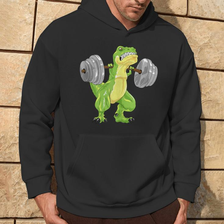 T-Rex Dinosaur Squat Bodybuilder Powerlifting Gym Hoodie Lifestyle