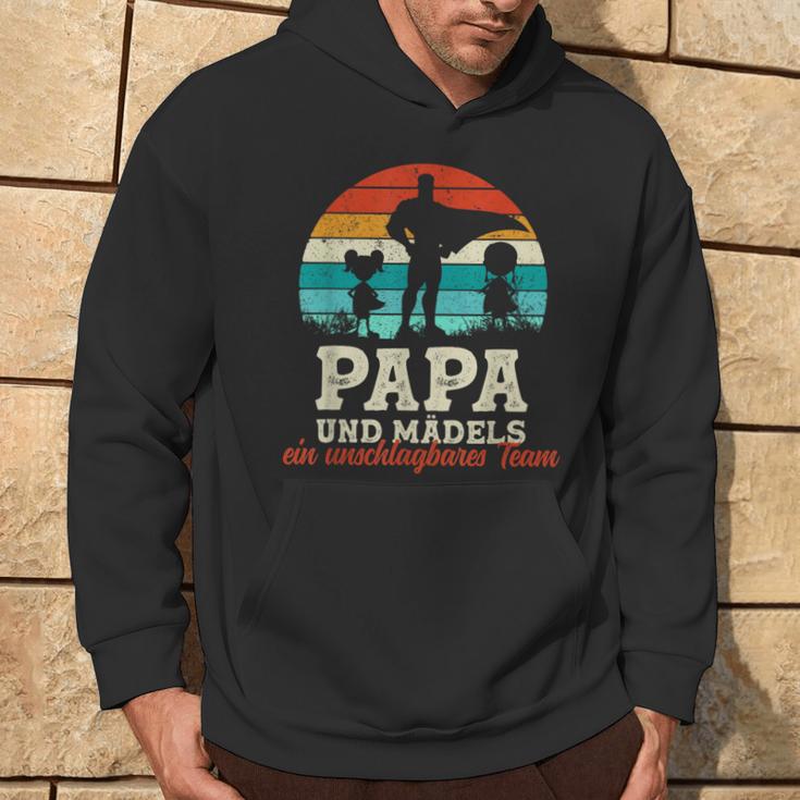 Team Papa Tochter Zwei Kinderatertag Bester Super Papa Kapuzenpullover Lebensstil