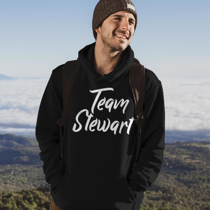 Team Stewart Last Name Of Stewart Family Brush Style Hoodie Lifestyle