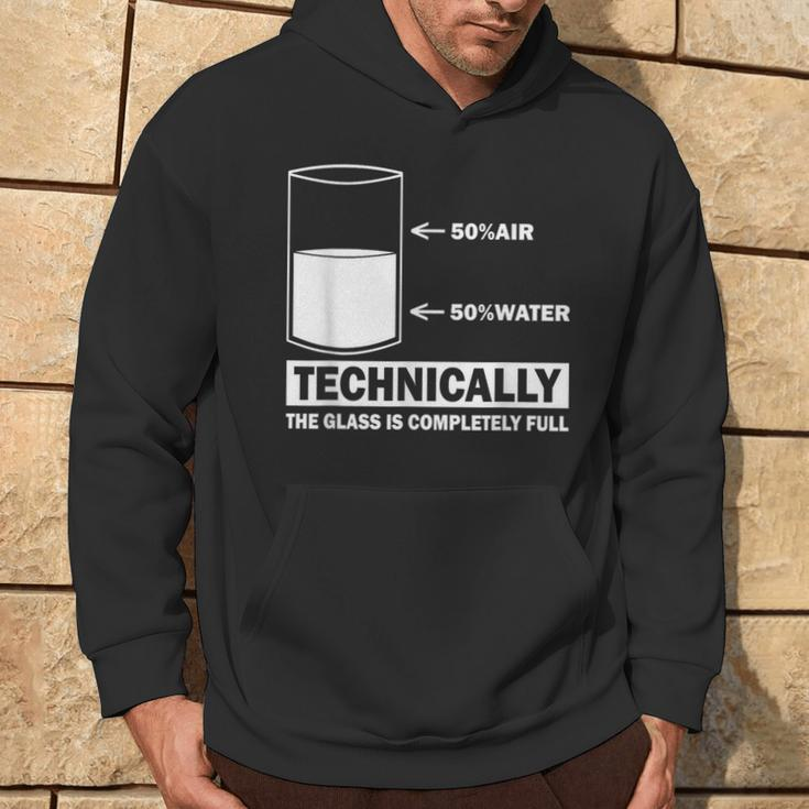 Technically The Glass Is Full Chemistry Humor Science Hoodie Lifestyle