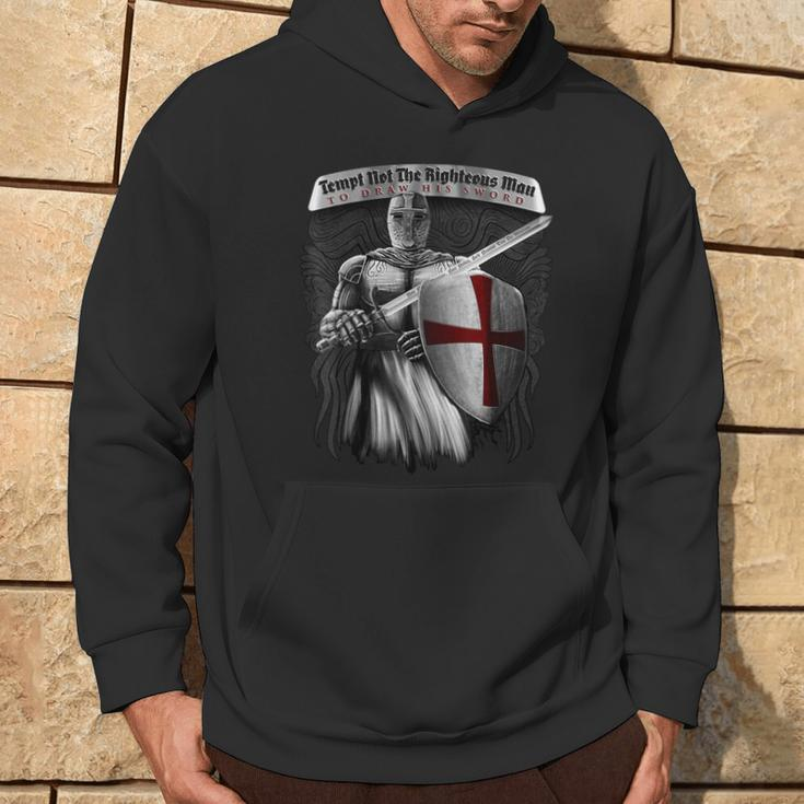 Tempt Not The Righteous Man To Draw His Sword Knight Templar Hoodie Lifestyle