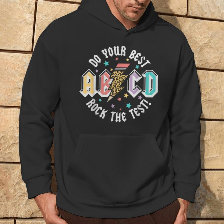Test Day Teachers Boys Girls Abcd Rock The Test Testing Day Hoodie Lifestyle
