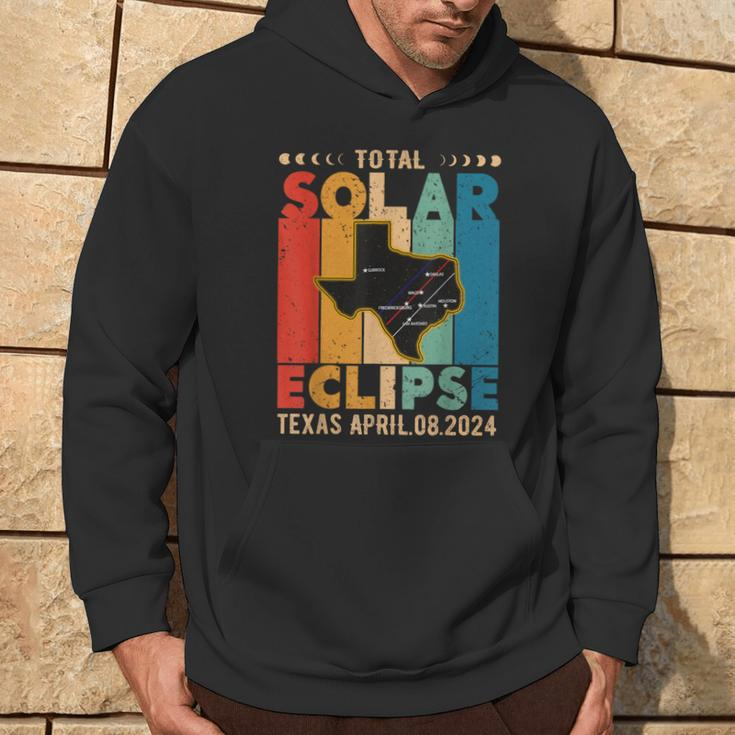 Texas Solar Eclipse Path 2024 Vintage Solar Eclipse In Texas Hoodie Lifestyle
