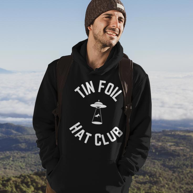 Tin Foil Hat Club With Ufo Cow Abduction Hoodie Lifestyle