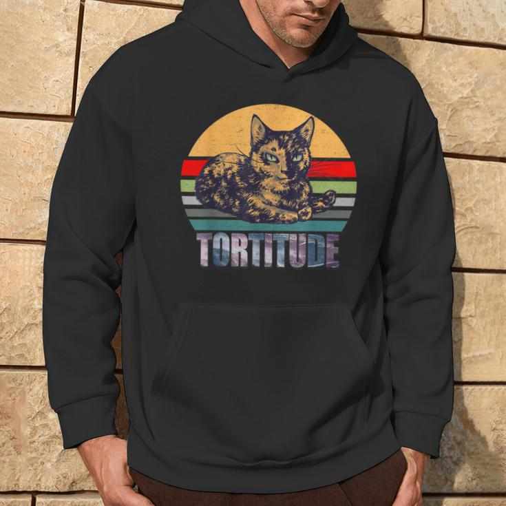 Tortitude Vintage Cat Are Feisty Tortoiseshell Kitty Hoodie Lifestyle