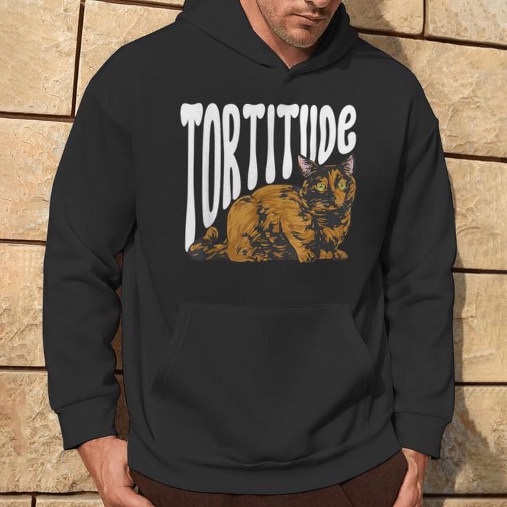 Tortoiseshell Cat Tortitude Tortie Cat Hoodie Lifestyle