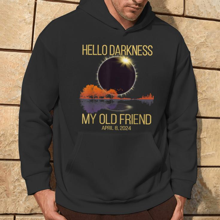 Total Solar Eclipse 040824 Hello Darkness My Old Friend Hoodie Lifestyle