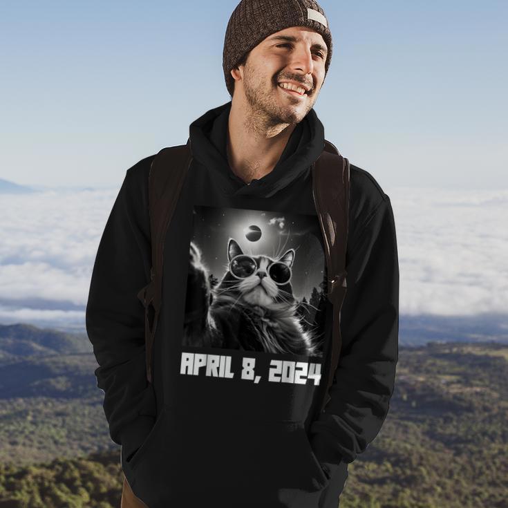 Total Solar Eclipse 2024 Cat Selfie With Totality Hoodie Lifestyle