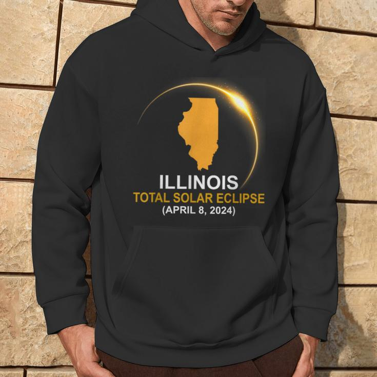 Total Solar Eclipse 2024 Illinois State Solar Eclipse Hoodie Lifestyle